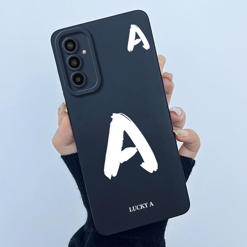 For Samsung Galaxy M13 4G M23 F23 Buddy 2 5G Cover Case Initial Letter Silicone Soft Phone Bumper for Samsung SM-M135F Casing