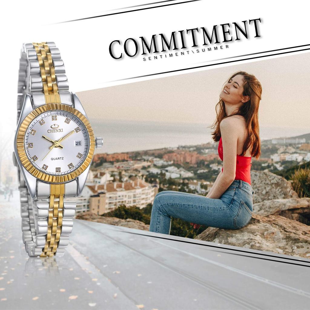 Watch 3ATM Waterproof Calendar Luminous Analog Japanese Quartz Stainless Steel Strap Fashion Accessory Black [JEWELRYWE] Men's Men's (Women's Silver)