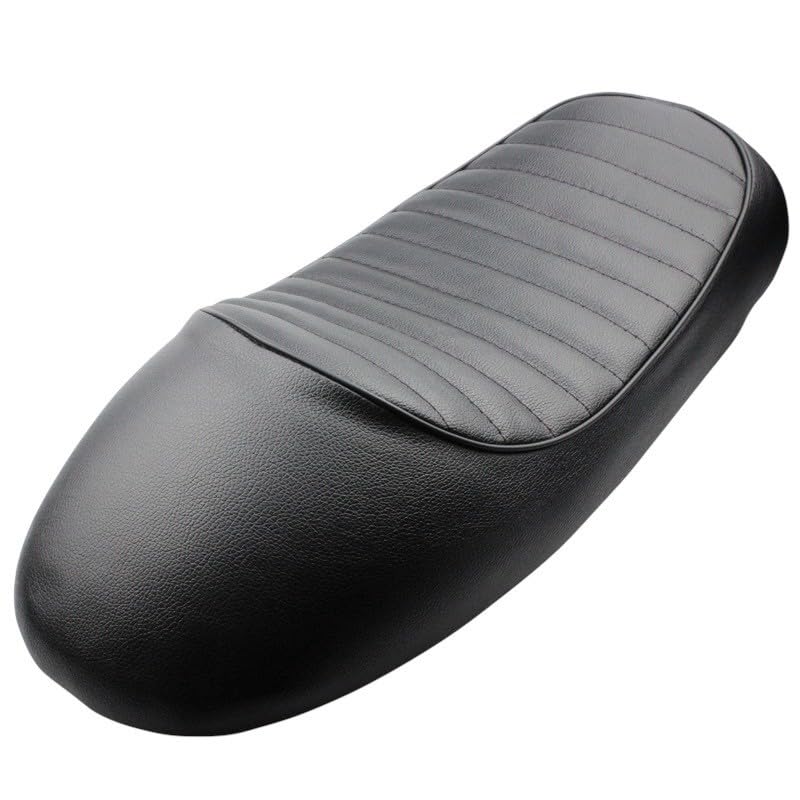 Kanoan Motorcycle Seat for Honda CG125 CG Replacement Racer Seat with PU Leather and Retro Universal Fit Series, Plastic, Style, (Type C, Black)