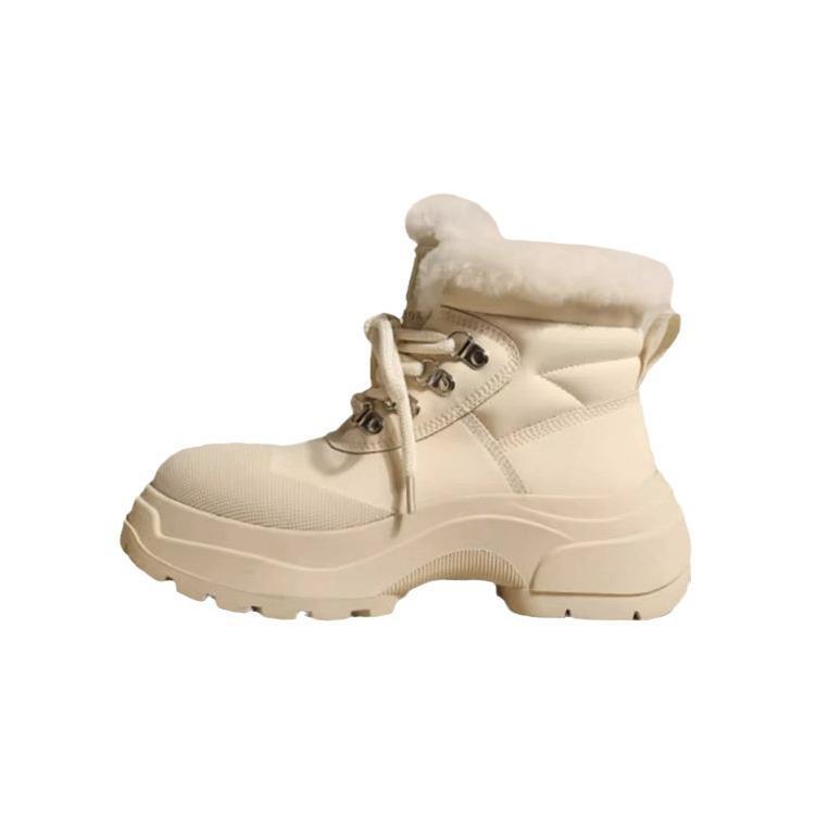 Yunfu snow boots women's 2025 new winter velvet thickened warm Northeast large cotton shoes platform Martin boots