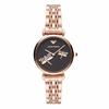 Emporio Armani Women's Dragonfly Watch AR11206, Black Dial, Rose Gold, and Stainless Steel