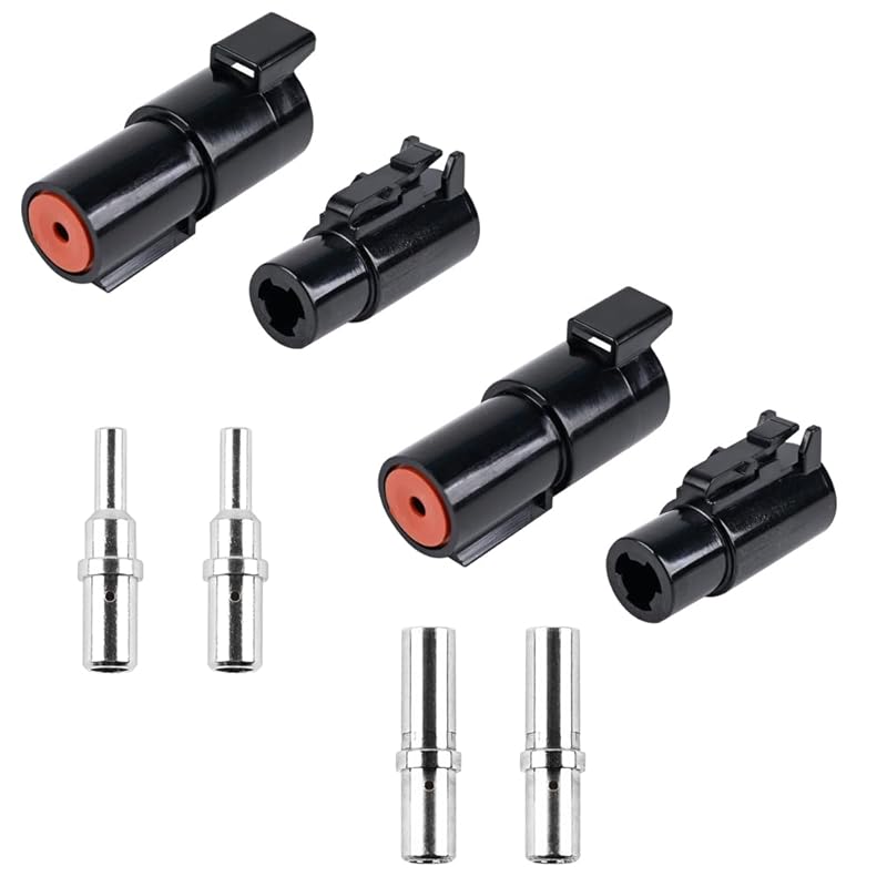 JRready ST6286 1 Pin DTHD Connector 4 Sets,IP67 Waterproof Single Terminal Connectors For Heavy-Duty Applications,Contact Size 12 Crimp Wire Gauge