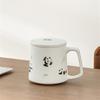 Chinesische Handgefertigte Keramik-Teetasse Niedliche Panda-Musterung Teetasse Büro-Wasserbecher Tee-Wasser-Trennungstasse mit Sieb Teegeschirr 330ml