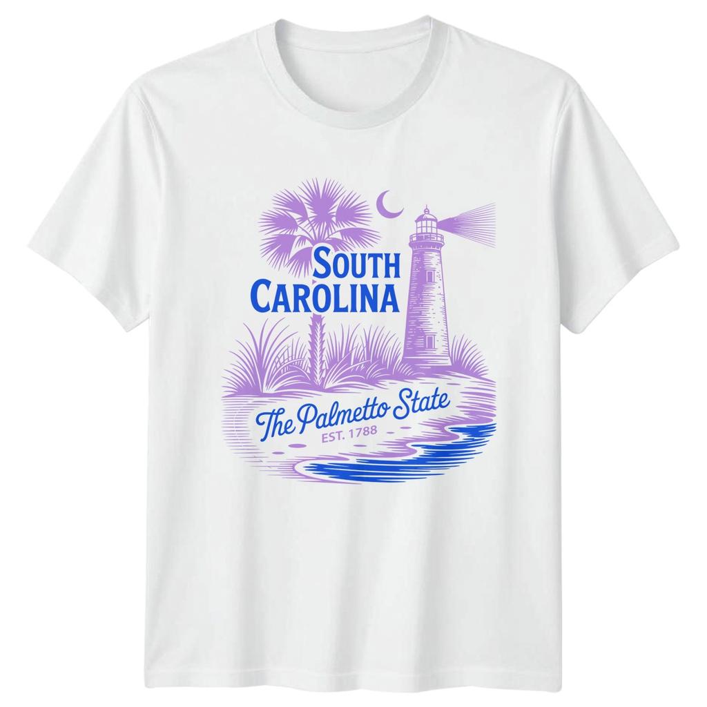 South Carolina Palmetto State Lighthouse Travel Unisex Unisex Graphic Tee Vintage
