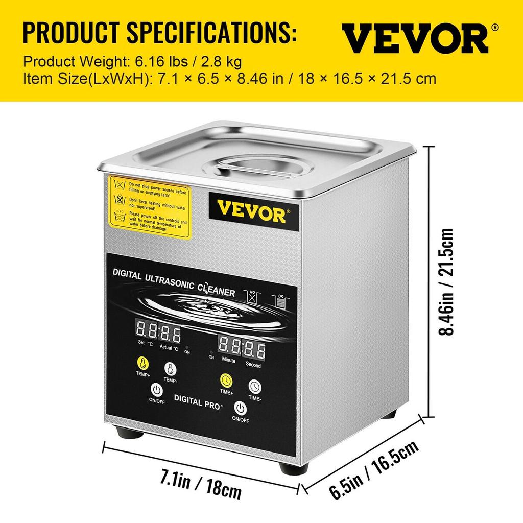 2L Ultrasonic Cleaner Cleaning Machine For Jewelry Stainless Steel
