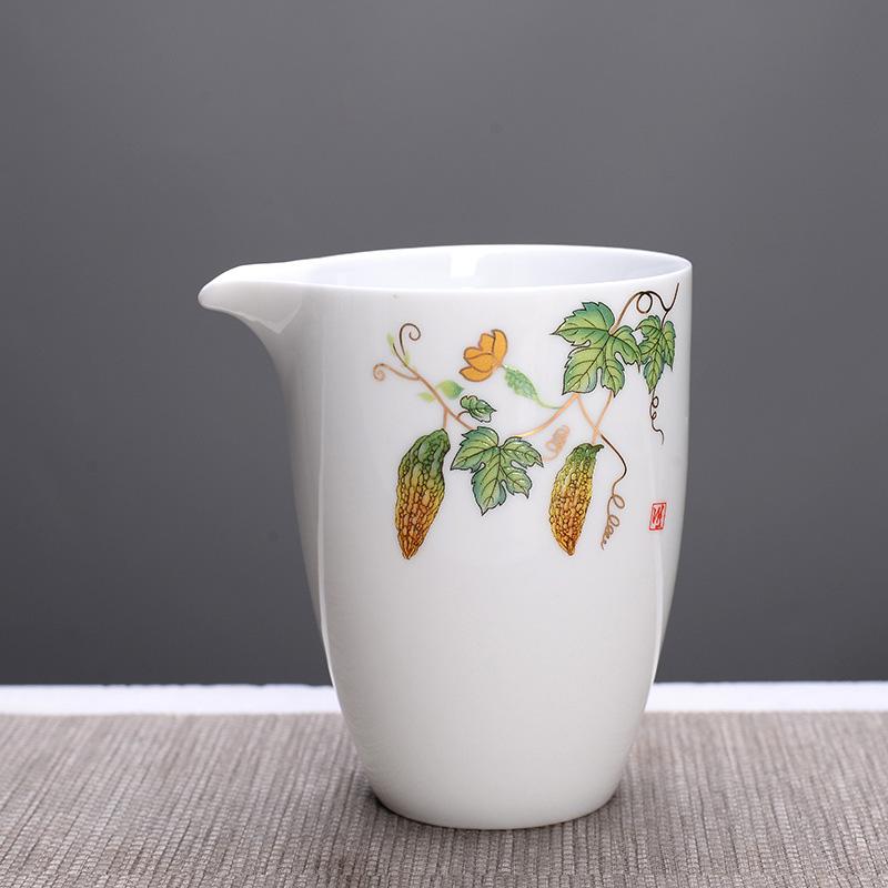 High-quality White Porcelain Fair Cup Teapot Hand Painted Tea Maker Kung Fu Tea Cup Gongdao Mug Teaware 280ml