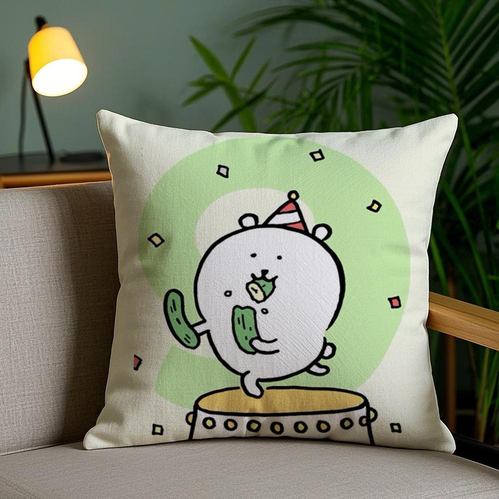 Cute J-Jokes Bear Cushion Cover Soft Short Plush Double-Sided Printing Home Decor Machine Washable Pillow Case Gift