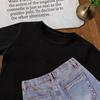 Girls' Casual Small Lamp-printed Knot-patterned T-shirt for Summer, Children's Fashionable Short-sleeved T-shirt