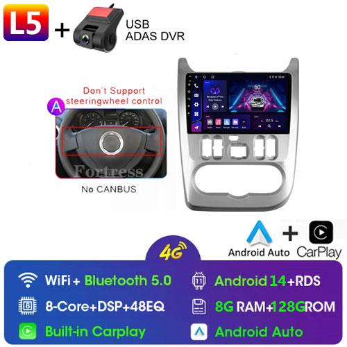 Android 13 2 din Radio Car Multimedia autoradio Pentru Renault Logan 1 Sandero 2009-2015 Dacia Duster Carplay 4G GPS 2din fără DVD