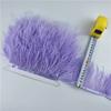 1Meters Fluffy Colored Ostrich Feathers On Ribbon Tape Trim Tassel Fringe 8-10Cm Sewing Flecos White Wedding Dress Clothes Decor
