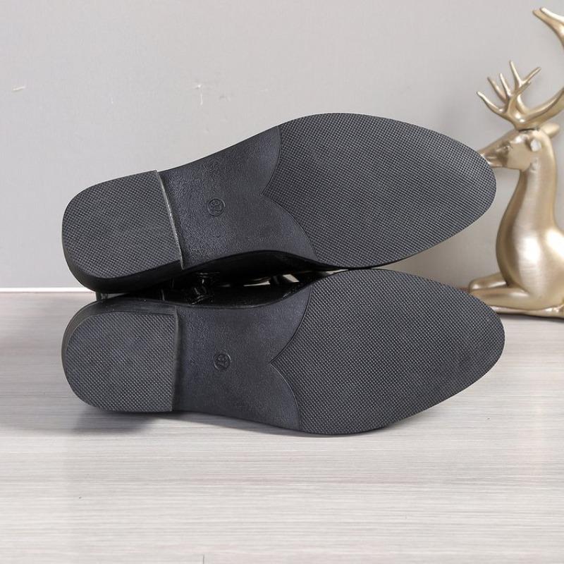 Women's British Style Casual Martin Boots, High-Top Zipper Ankle Leather Shoes, Fashion Fall Winter Boots