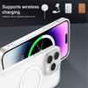 Luxury Wireless Charge For Magsafe Phone Case for iPhone 17 16 15 14 Pro Max Plus Transparent Magnetic Electroplate Bumper Cover