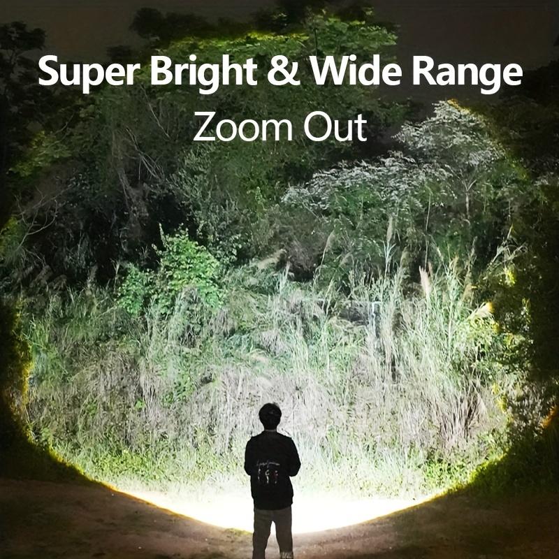 High lumen flashlight with variable zoom charging, suitable for camping, hiking, and home use Camping light and barbecue light