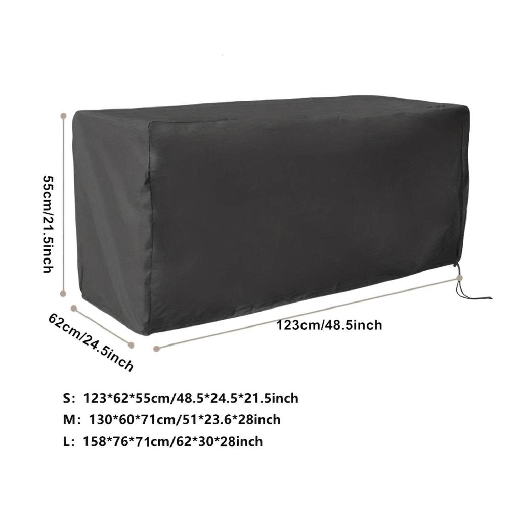 Rectangular Outdoor Storage Box Slipcover Tailored Deck Cover with