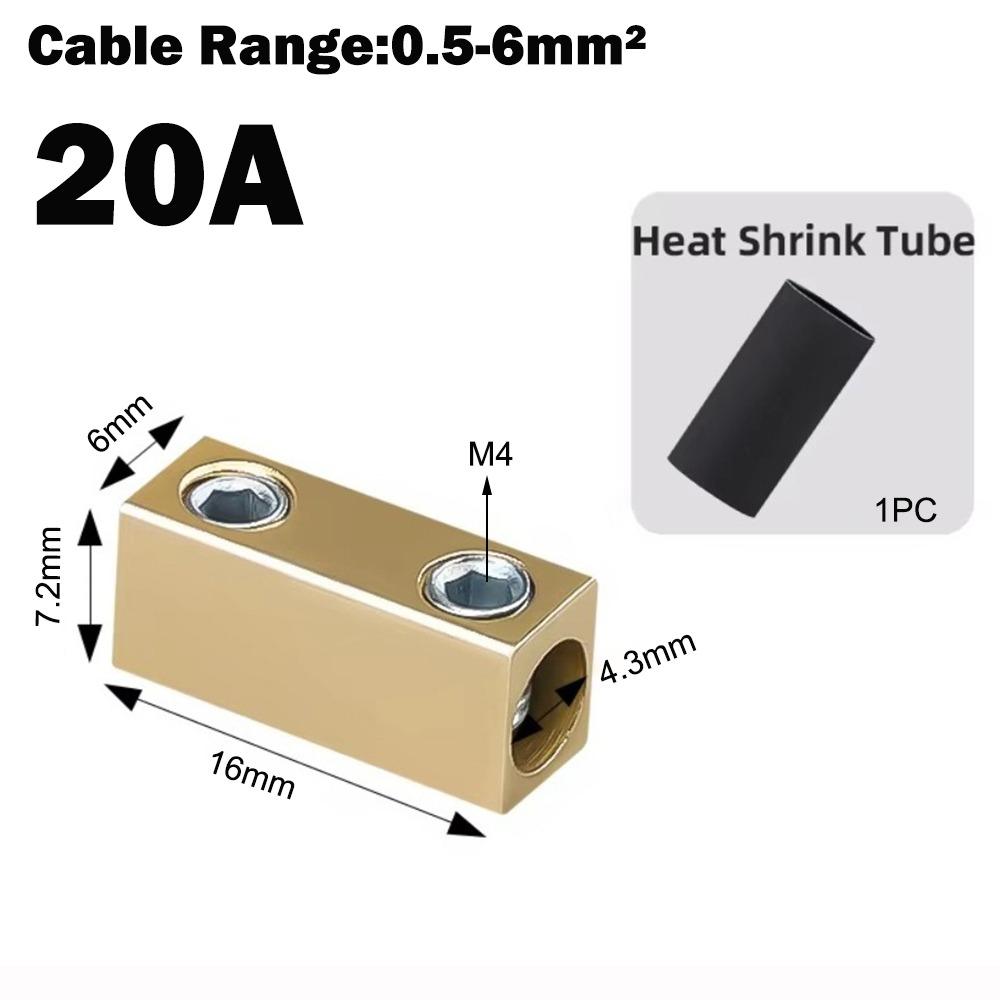 High Current High Power Splitter With Heat Shrink Tubing Wire Connector Terminal Blocks