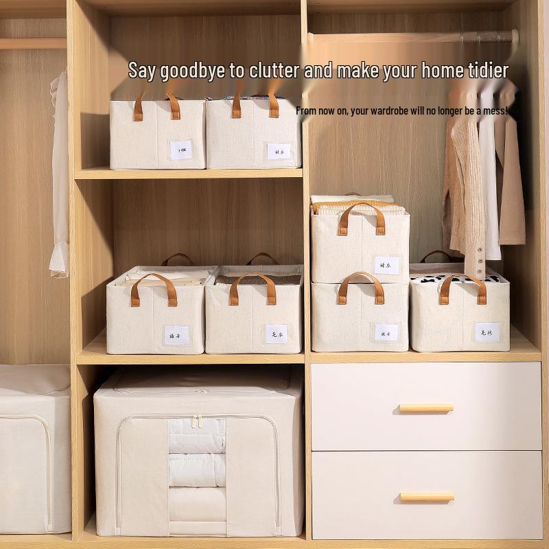 Tianshan Baumwoll-Leinen Aufbewahrungsbox: Schubladen-Organizer für Kleidung, Hosen, Schreibwaren, Unterwäsche