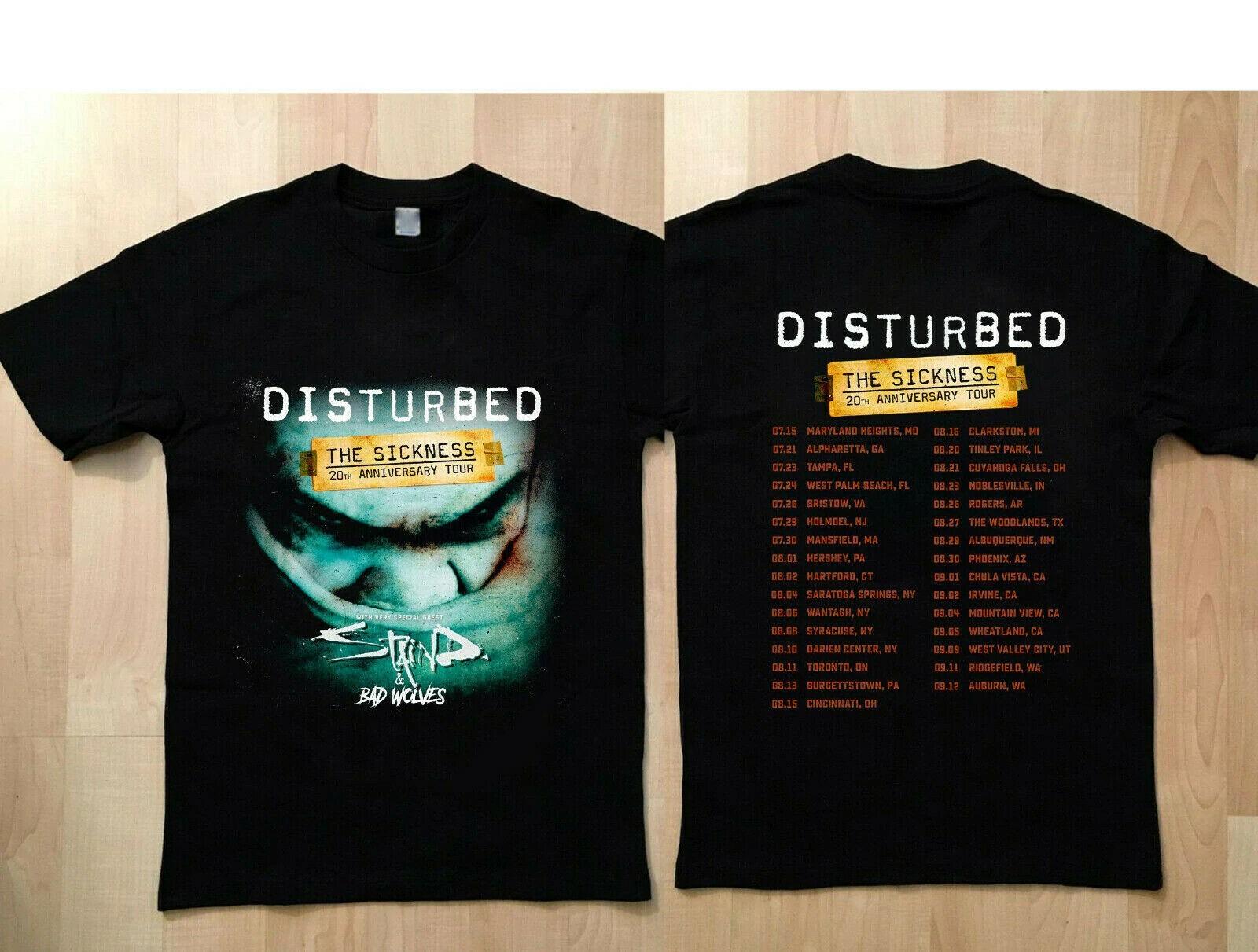 Disturbed Staind Bad Wolves Tour 2020 T Shirt, Shirt For Music Fan XL