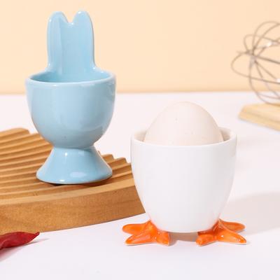 Easter Egg Cup Holder Ceramics Boiled Egg Cup Stand Rack Creative Eggs Holder Small Beer Wine Cup Breakfast Dessert Cooking Tool