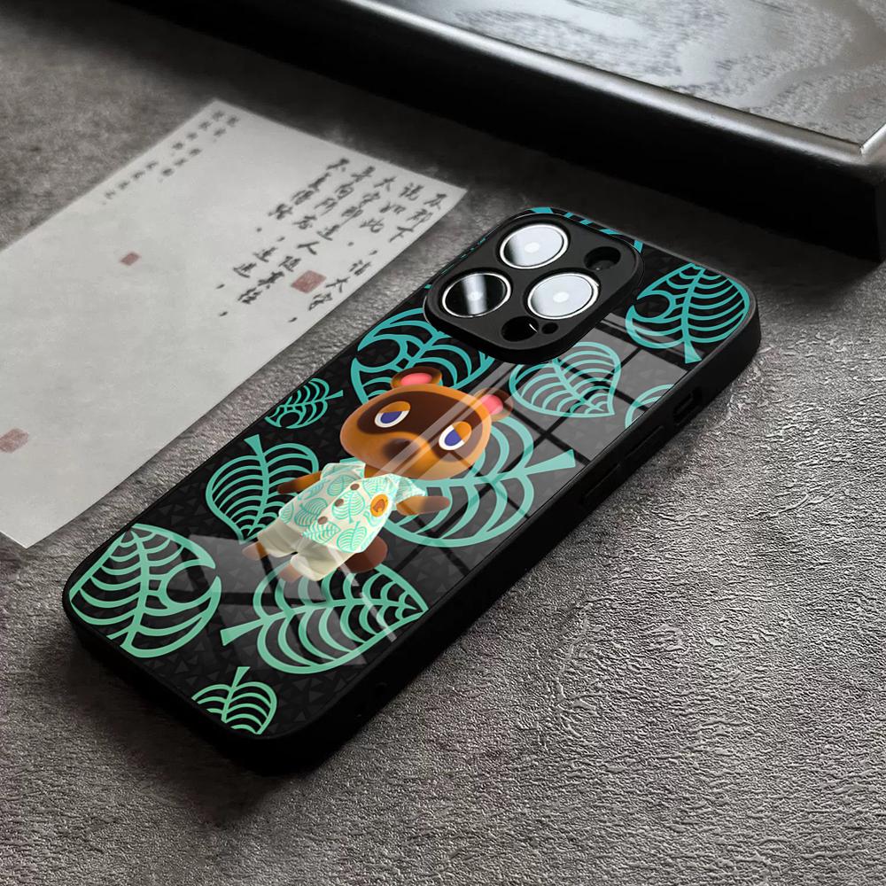 

A-Animal C-Crossing Phone Case for iPhone 16 Pro Max 15 Plus 14 Pro 12 11 13 Mini X XR XS Max 8 7 Plus SE Glass Cover iPhone12 ProMax