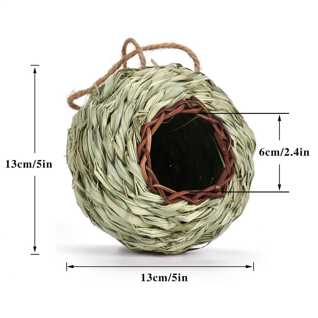 Hummingbird House Ball Shape Small Bird Nest Natural Hand Woven Hangable Animal Hut for Courtyard Garden Balcony Birdhouse