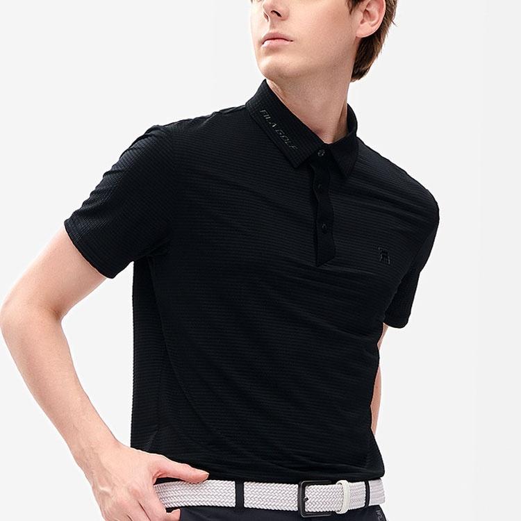 FILA Polo Shirts Men's Black Polo Collar Moderate Straight Fit A11M225145F-BK