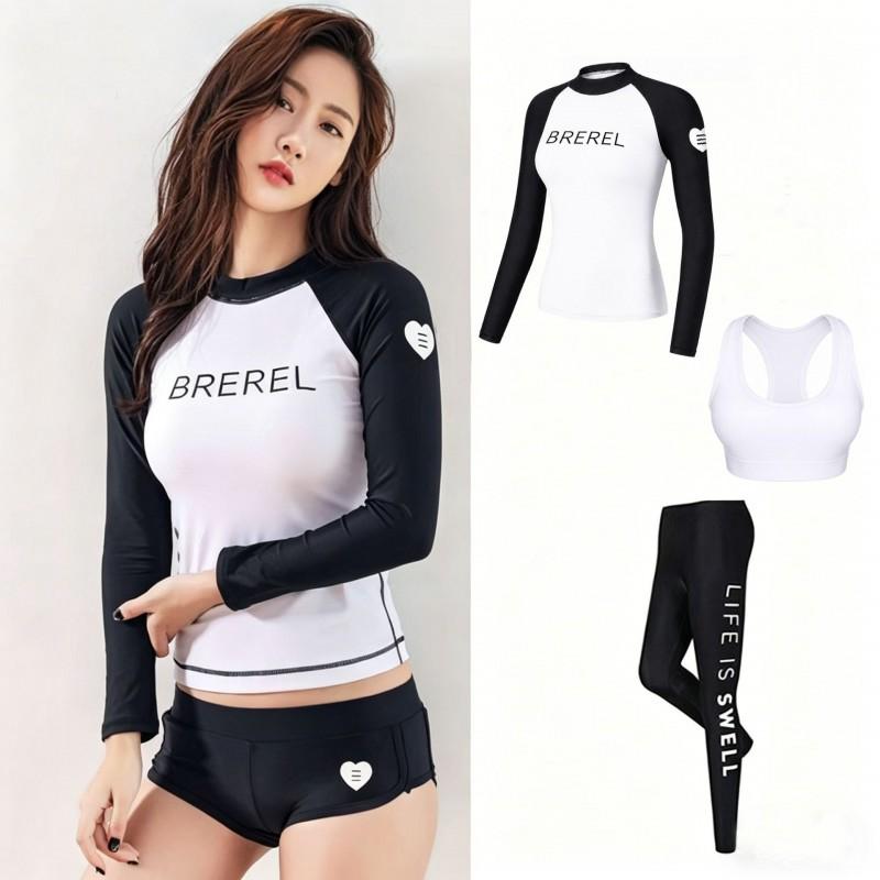 Dames Sneldrogende UV-Bescherming Rash Guard Set Lange Mouwen Top Broek Surfen Duiken Snorkelen