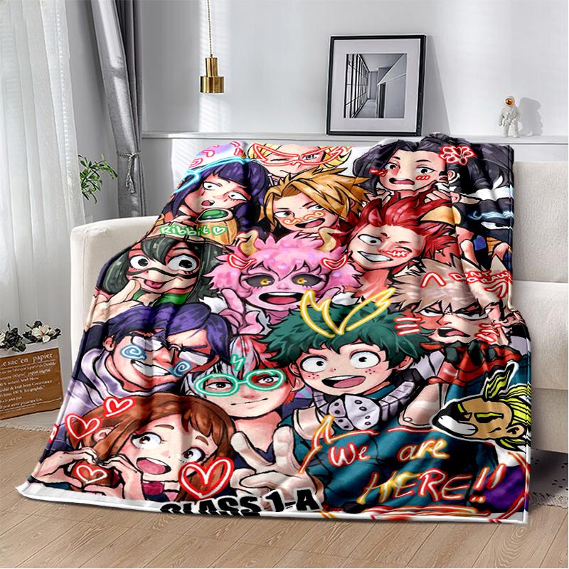 3D My Hero Academia Deku Bakugou Cartoon Anime Blanket,Soft Throw Blanket for Home Bedroom Bed Sofa Travel Picnic Cover Kids