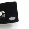 Used CHANEL AAA373 Ribbon Coco Mark Velour Silk Black White Barrette Hair Clip Hair Accessory Silver Hardware (New, Unused)