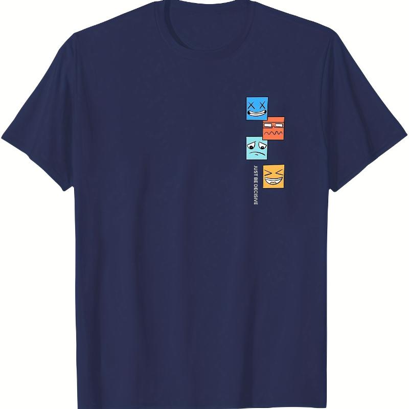 

Trust No One Emoji Block Meme Print T-Shirt Breathable Cool, Comfortable Wear,Daily Casua XXL белый