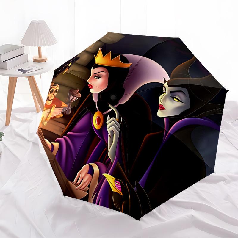 Maleficent"Coven Themed Automatic Opening and Closing Umbrella, Brightly Colored 8-rib Portable Umbrella, Suitable for Men and Women, A Perf