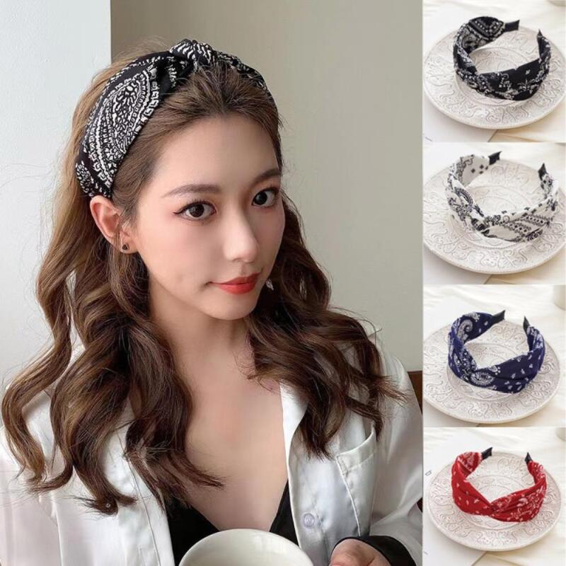 

Bandana headband, summer vacation handkerchief, wide hair band white