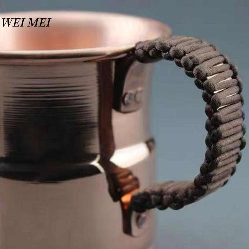 Handcrafted Vintage Copper Breakfast Tea Cup,Thickened Moscow Water Mule 350 Ml Juice Coffee Mug,Woven Handle Tea Cup Tableware