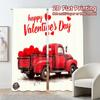 Set Of 2 Contemporary Flat Printing Curtains Without Rod Valentine Truck Popular Polyester Easy Install Curtain