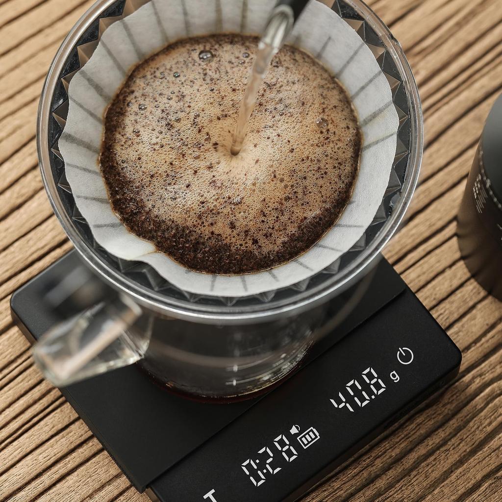 MHW-3BOMBER ES6027B-OS Rechargeable Electronic Coffee Scale, Digital Scale with Timer, 2-Mode Drip Scale, Measuring Instrument, 0.1g-2000g, Kitchen Sc