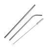 Stainless Steel Reusable Straws Drinking Bottle Cups Straight Straw Soft Brush Kit Washable Tools Household Supplies