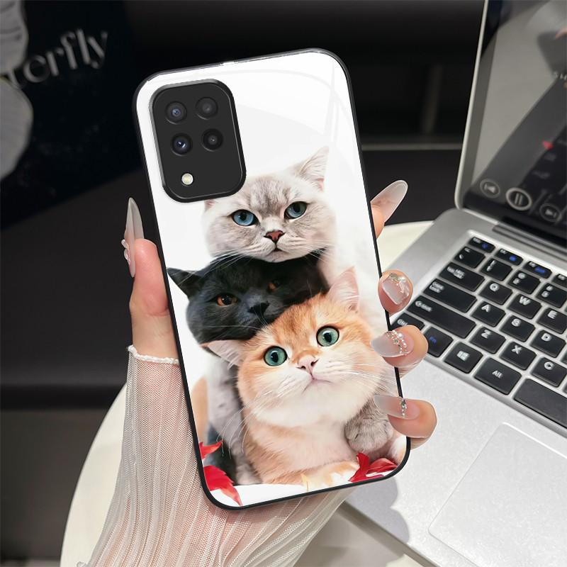 For Samsung M33 M53 Phone Case Trendy Fantasy Design Tempered Glass Hard Bumper For Galaxy M 33 M 53 Full Protection Back Covers