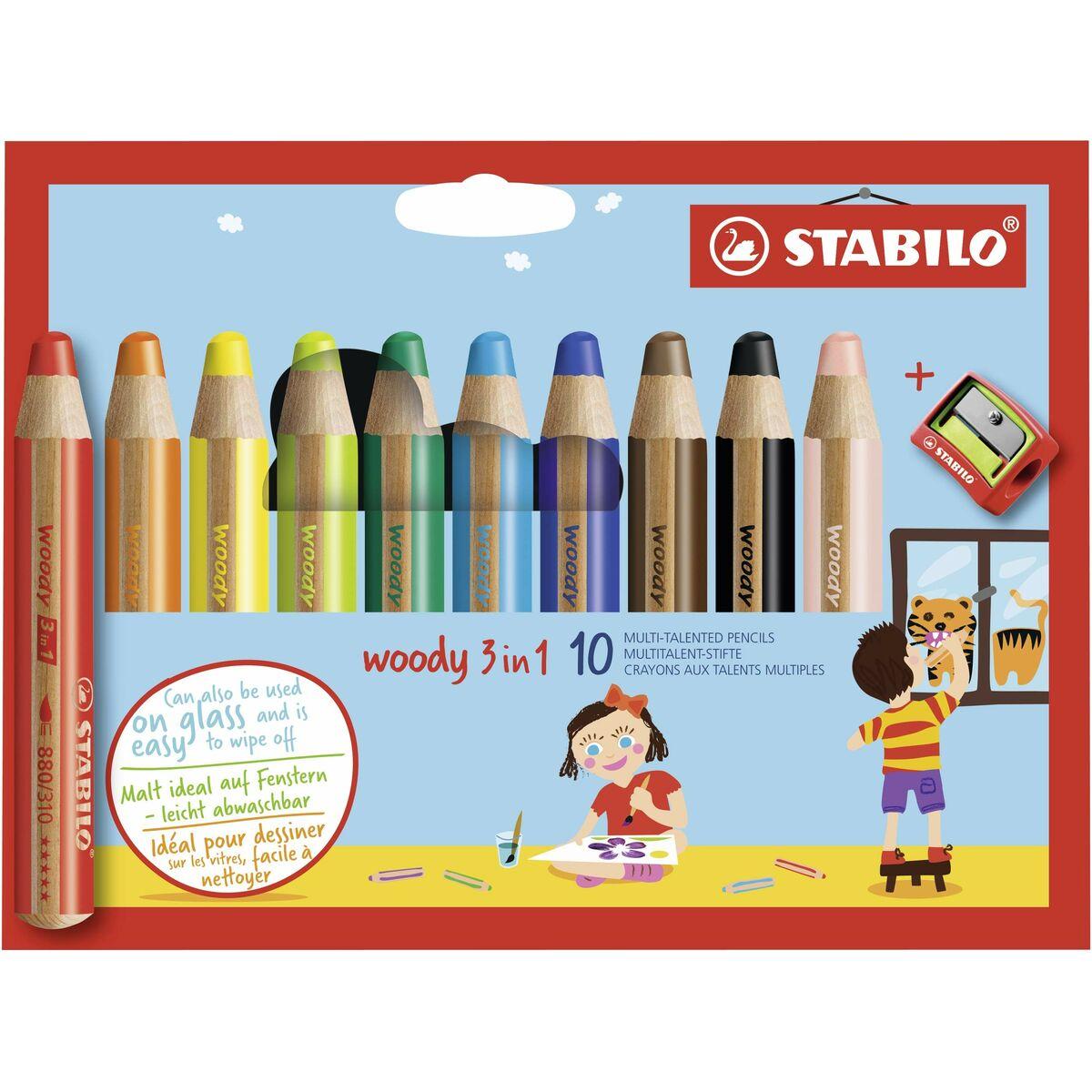 

Цветные карандаши Stabilo Woody Multicolor 3-в-1, 10 шт. TU прозрачный