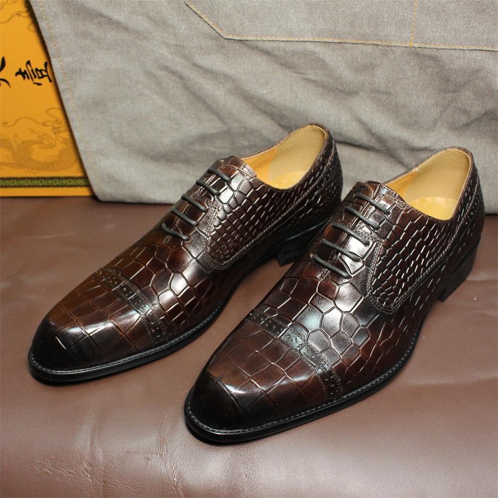 

Модная мужская классическая обувь в итальянском стиле, размеры 39-46, натуральная кожа, ремешок-монк с двойной пряжкой, принт под змеиную кожу, мысок с накладкой 46 темно-коричневого