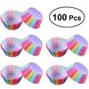 100PCS/set Shape Liner Box Cake Baking Muffin Paper Cup Party Tray Mold Decoration Rainbow Cupcakes of Any Color