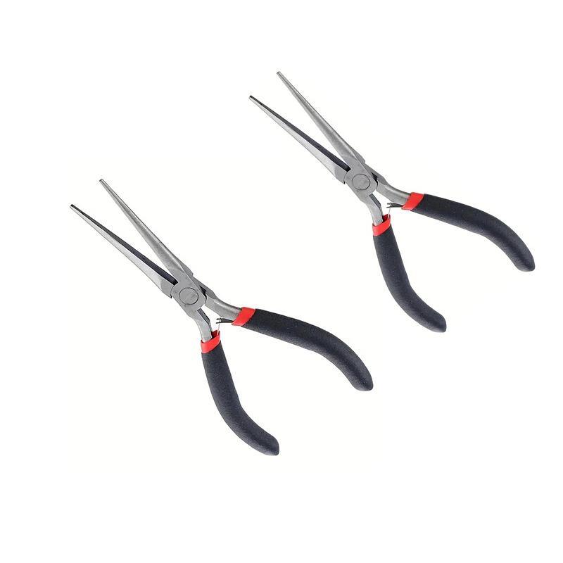 MiniLong Nose Pliers Jewelry 1.5inch Pliers with Flat Round Nose&Cutter for DIY Craft Hairpin MakingWire Bending Repair HandTool