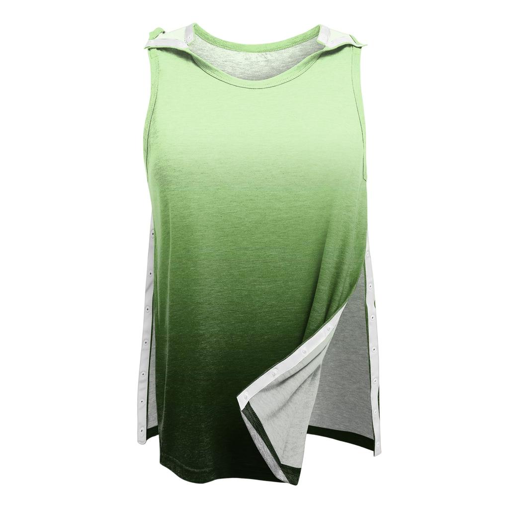 Women’s Shoulder Recovery Shirt with Away Closures Sleeveless Gradient Print Top for Use