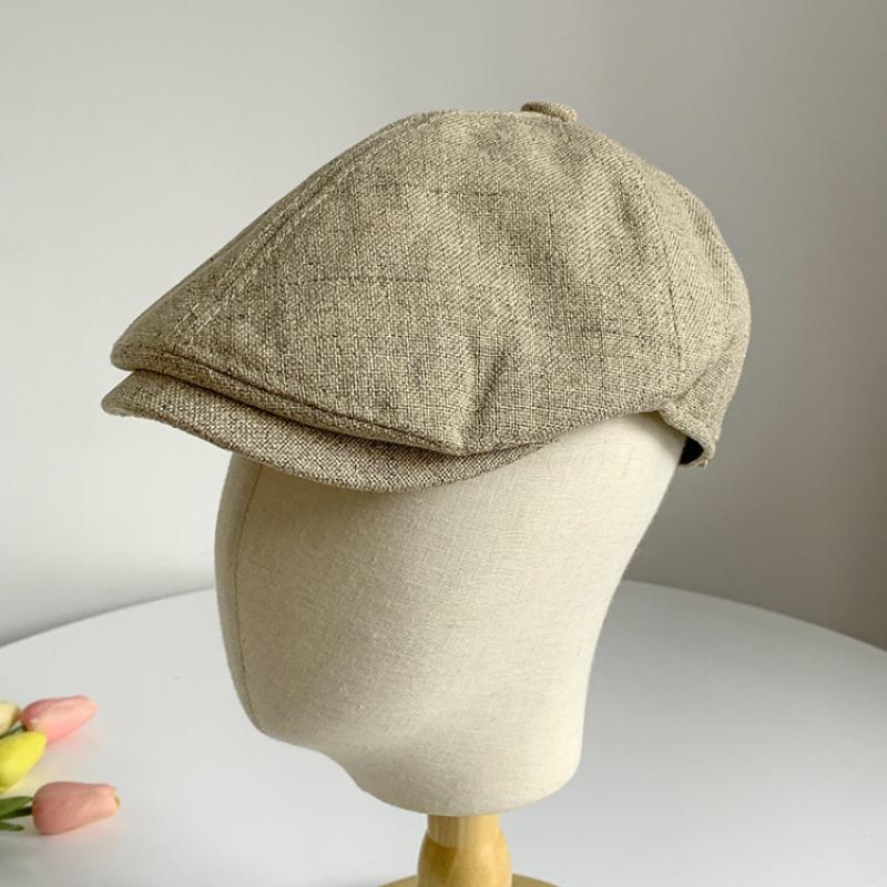 Street retro babes forward hat children British beret cotton and linen fashion painter newsboy cap men