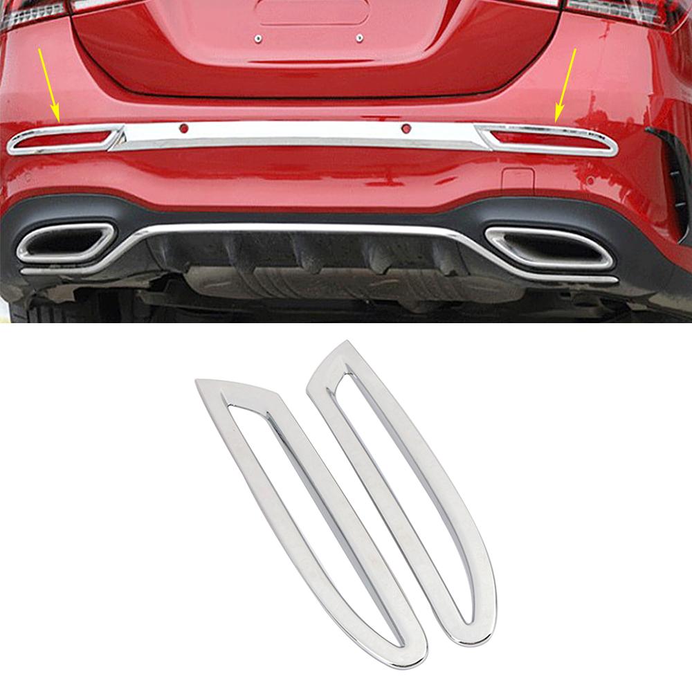 Carbon Fiber Color For Mercedes Benz A Class W177 V177 A180 A200 A250 Car Rear Bumper Foglight Lamp Frame Decorate Cover Trim