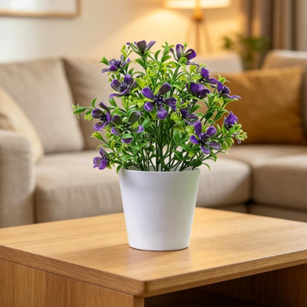 Fake Flower Set for Wedding Tablescape Desktop Home Decor Plastic Artificial Arrangement with Realistic Details 22x15cm