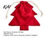Party Favor Gift Packaging Christmas Tree Drawstring Presents Bag, Reusable Plush Wrapping Pouch, Decorative Pendant Bags Shaped Holiday Favors