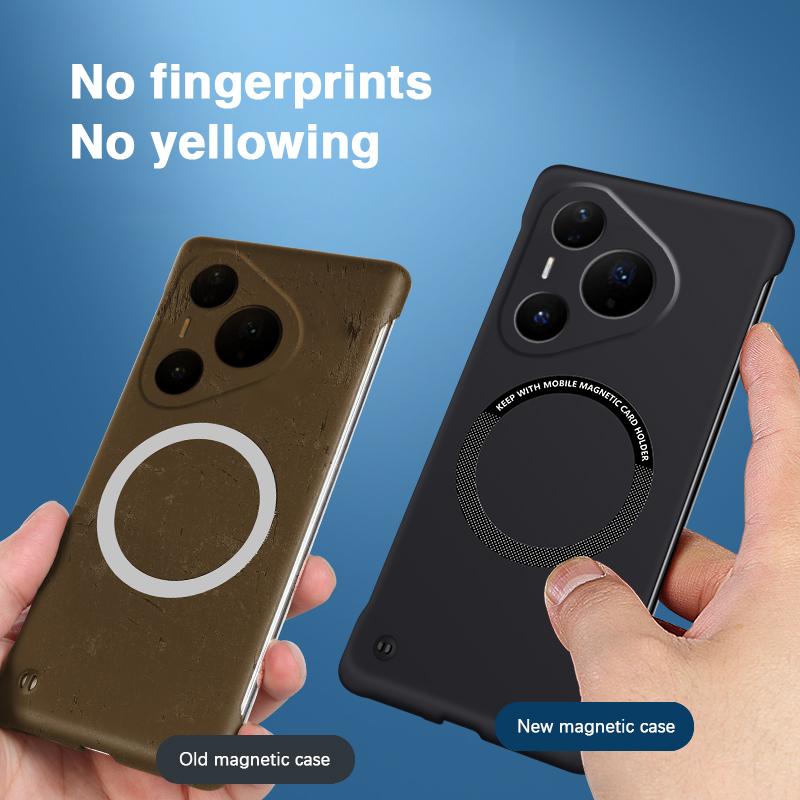 Ultra Thin Frameless Magnetic Case for HUAWEI Pura 80 Pro Plus Magsafe Hard Wireless Charging Cover for Pura 80 Ultra