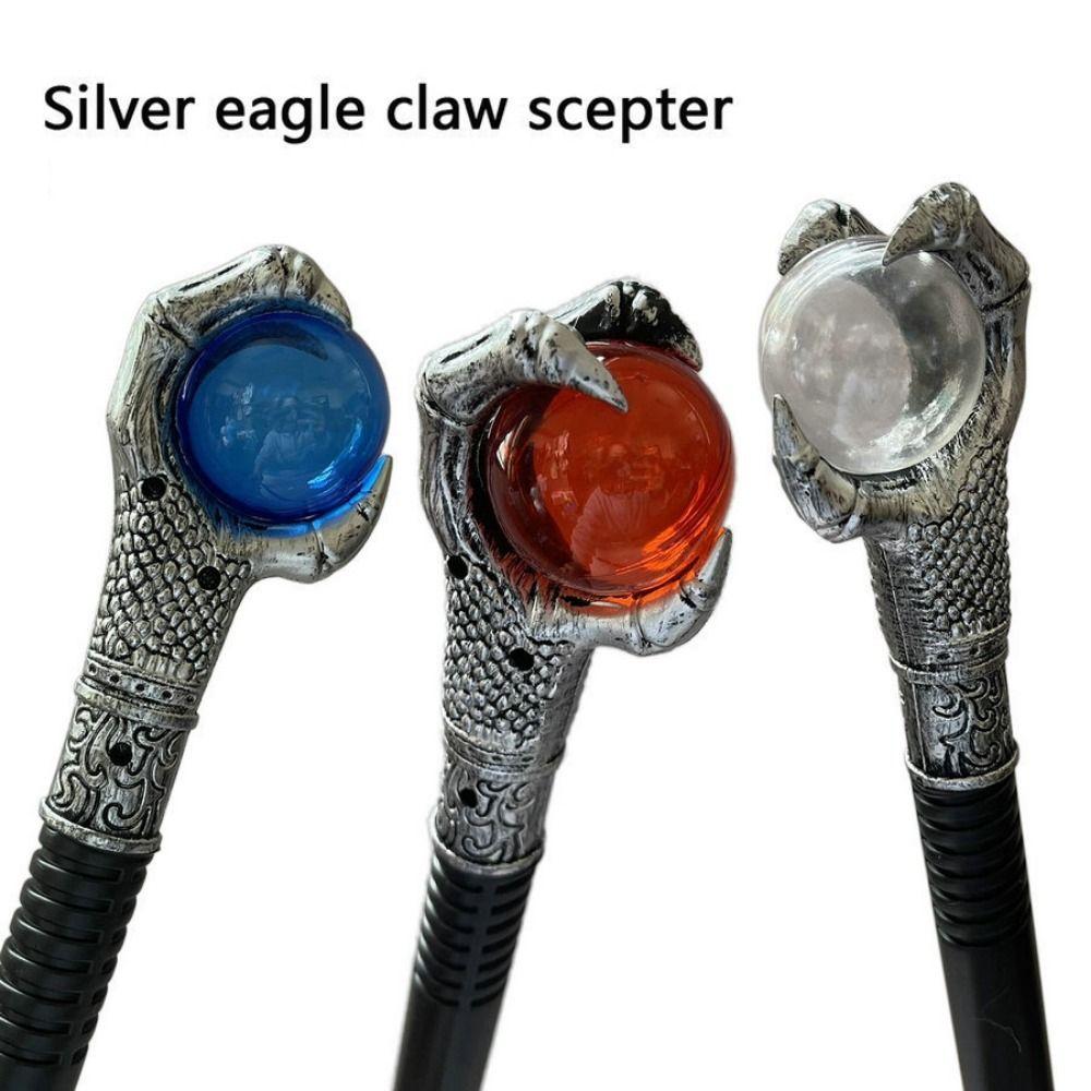 Versatile Plastic King Queen Scepter Cosplay Props Performance Eagle Claws Cane Halloween Dress Up Halloween Wand Boy