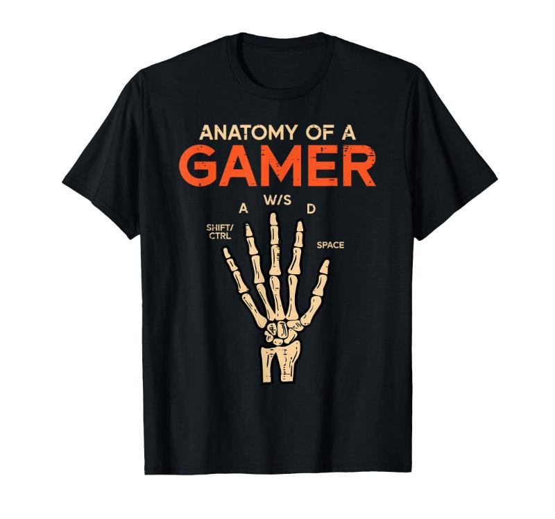 Anatomy of A Gamer Skeleton Hand Funny Unisex Boys Kids Teens TShirt New SpringSummer Arrivals Regular Fit Casual Unisex Women S