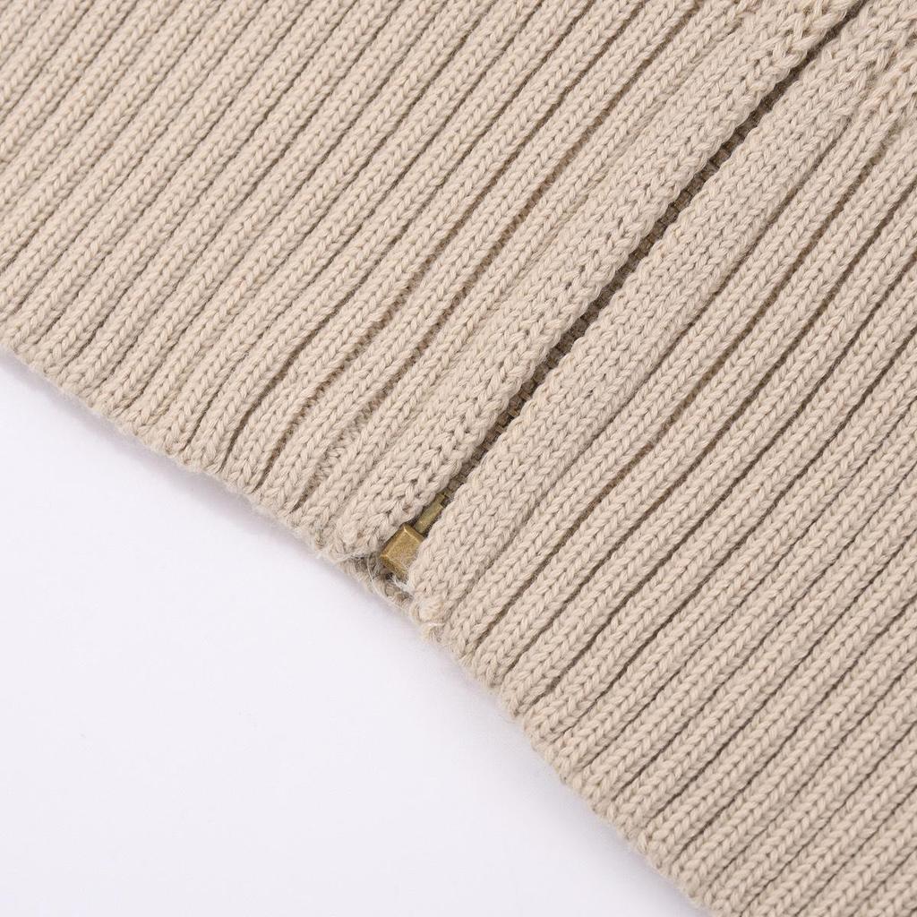 Men's Embroidered Pony Polo Shirt, Classic Old Money Style, Thickened Cotton, Full Zip Knitwear Jacket for Autumn and Winter