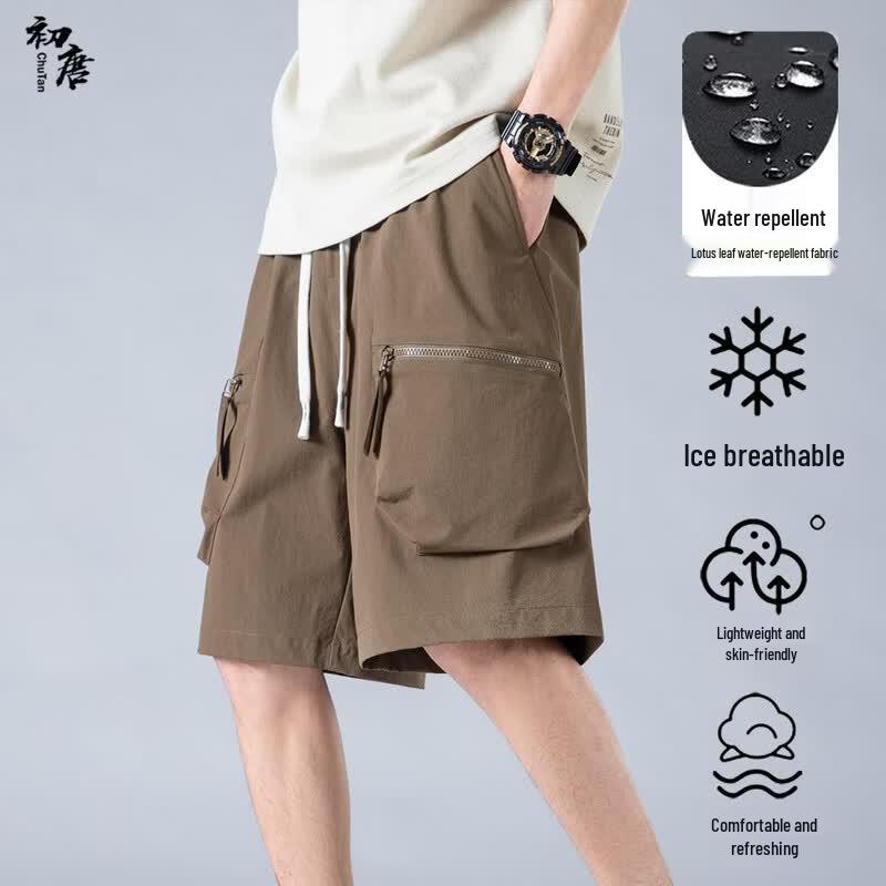 Men s Loose Fit Multi-Pocket Cargo Shorts M